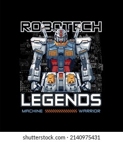 the robot legend vector for t shirt design or other use concept