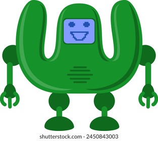 Roboterbuchstabe Alphabet Vektorgrafik Element