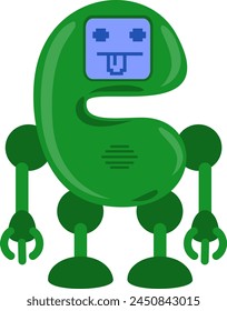 Elemento de Vector de alfabeto de letra robot