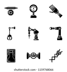 Robot like icons set. Simple set of 9 robot like vector icons for web isolated on white background