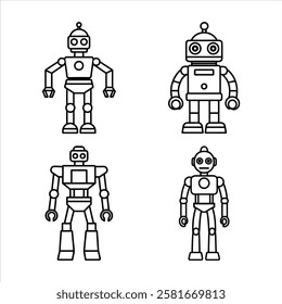 robot line art this is a editable file