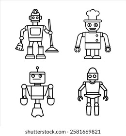 robot line art this is a editable file