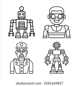 robot line art this is a editable file