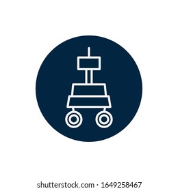 Robot line block style icon of Space futuristic cosmos outside universe astronomy adventure and exploration theme Vector illustration
