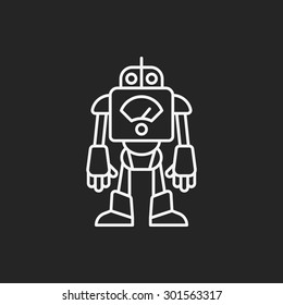robot line icon