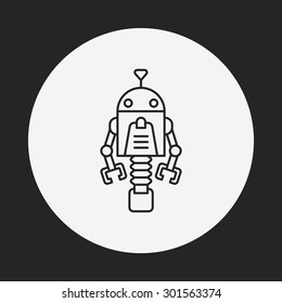 robot line icon