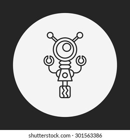 robot line icon