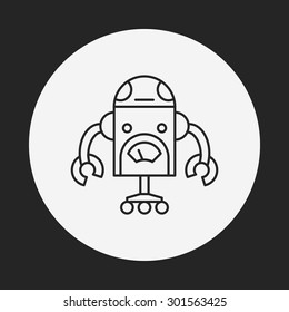 robot line icon