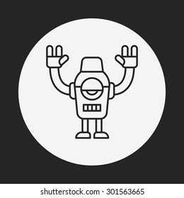 robot line icon