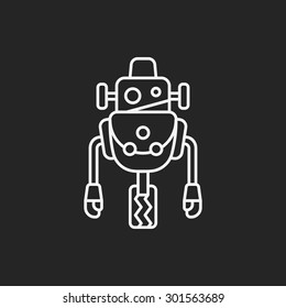 robot line icon