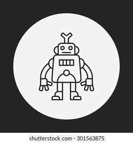 robot line icon