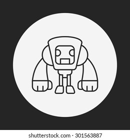 robot line icon