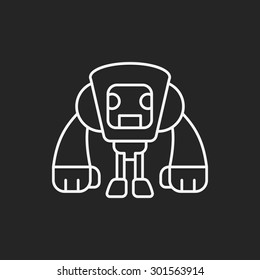 robot line icon