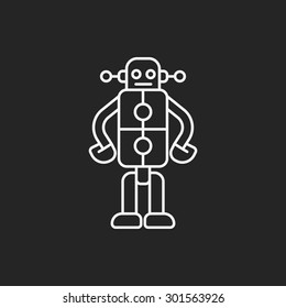 robot line icon
