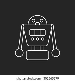 robot line icon
