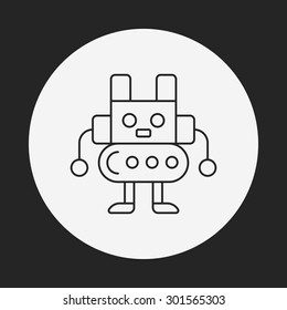 robot line icon