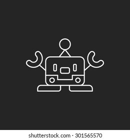 robot line icon