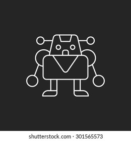 robot line icon