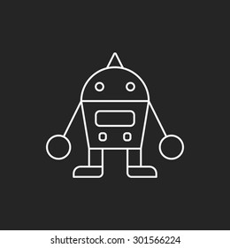 robot line icon