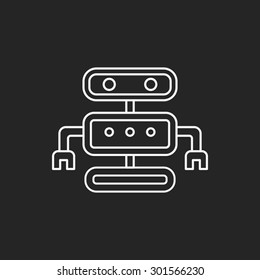 robot line icon