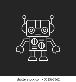 robot line icon