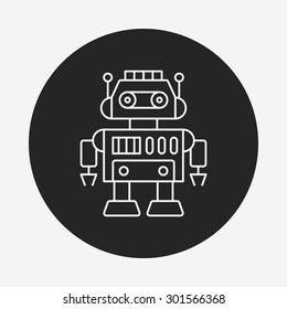 robot line icon