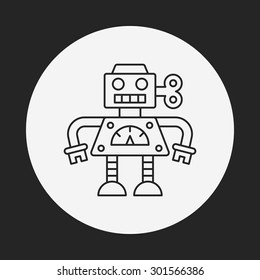 robot line icon