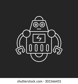 robot line icon
