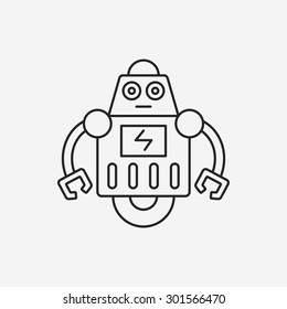 robot line icon