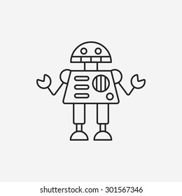 robot line icon