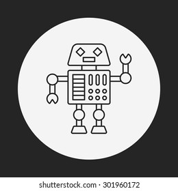 robot line icon
