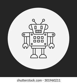 robot line icon