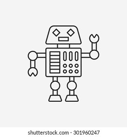 robot line icon
