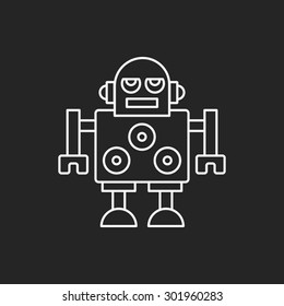robot line icon