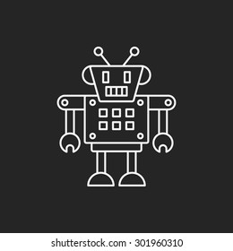 robot line icon