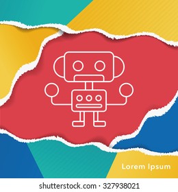 robot line icon