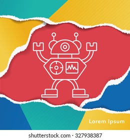 robot line icon