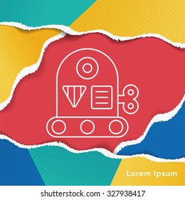 robot line icon