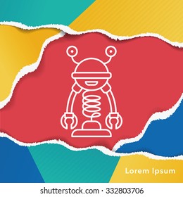 robot line icon