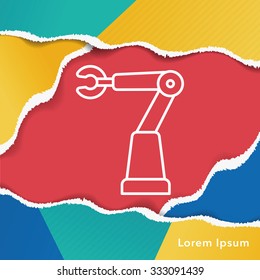 robot line icon
