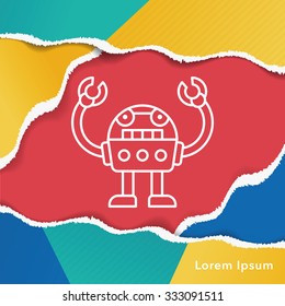 robot line icon