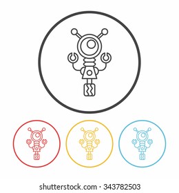 robot line icon
