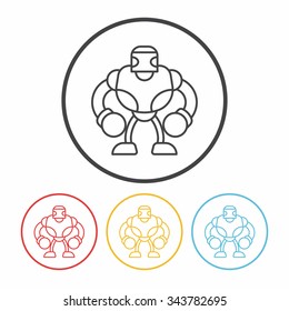 robot line icon