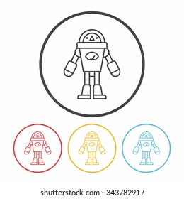 robot line icon