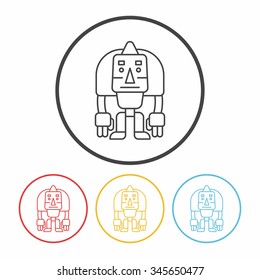 robot line icon