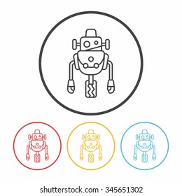 robot line icon