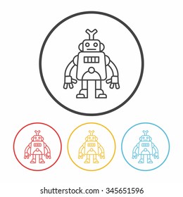 robot line icon