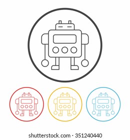 robot line icon
