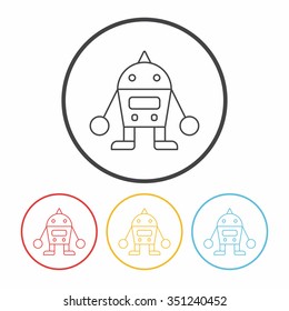 robot line icon