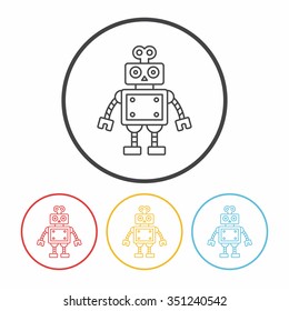 robot line icon